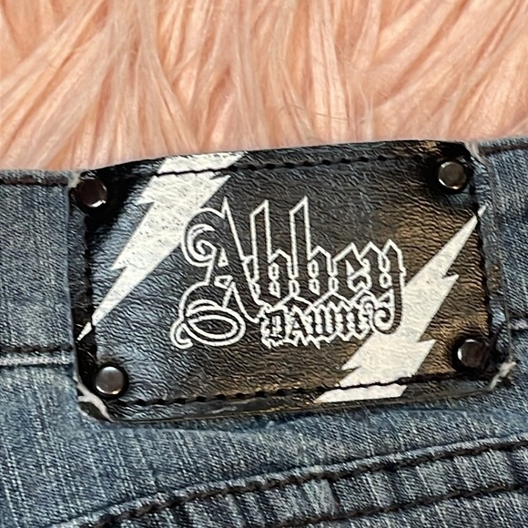 Abbey Dawn Women's Blue and Black Skinny Y2K Dark Wash Low Rise Jeans Size 3 - Picture 3 of 8